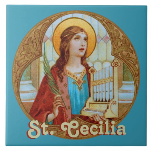 St Cecilia of Rome BK 003 Ceramic Tile 1