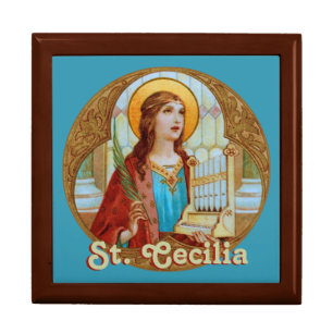 St. Cecilia of Rome (BK 003) Ceramic Tile 1 Gift Box