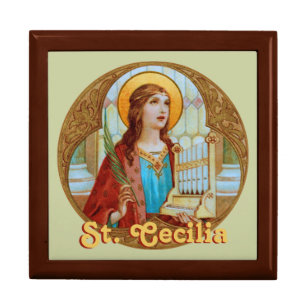 St. Cecilia of Rome (BK 003) Ceramic Tile Gift Box