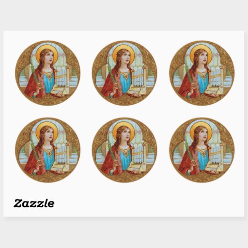 St Cecilia of Rome BK 003 Classic Round Sticker