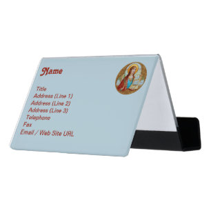 St. Cecilia of Rome (BK 003) Desk Business Card Holder