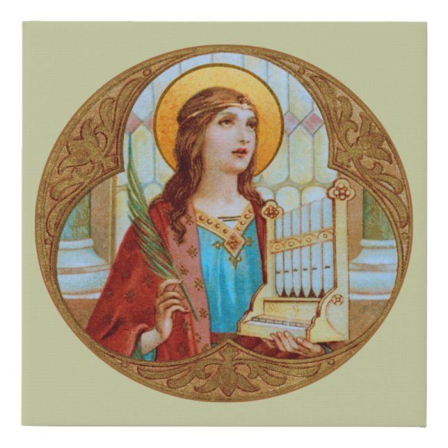 St. Cecilia of Rome (BK 003) Faux Canvas Print (Front)