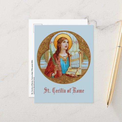 St Cecilia of Rome BK 003 Vertical Postcard