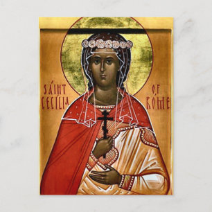 St. Cecilia of Rome Orthodox Christian Icon Postcard