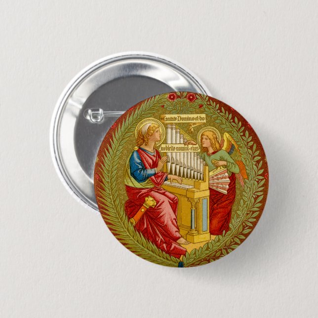 St. Cecilia of Rome (SNV 36) Button (Front & Back)