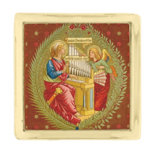 St Cecilia of Rome SNV 36 Gold Finish Lapel Pin