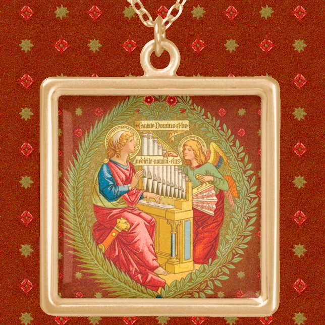 St. Cecilia of Rome (SNV 36) Gold Plated Necklace (Creator Uploaded)