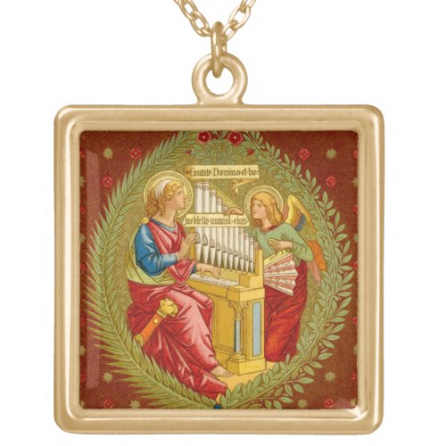 St Cecilia of Rome SNV 36 Gold Plated Necklace