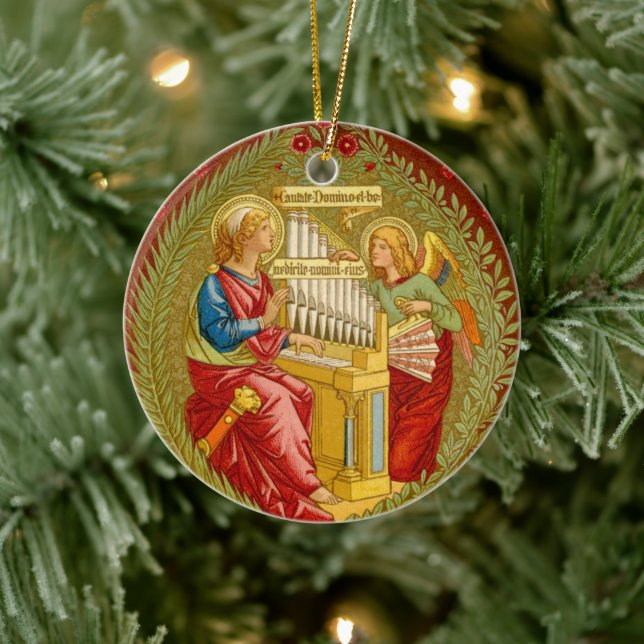 St. Cecilia of Rome (SNV 36) Round Ceramic Ornament (Tree)