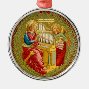 St. Cecilia of Rome (SNV 36) Round Metal Ornament