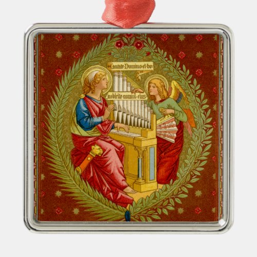 St Cecilia of Rome SNV 36 Square Metal Ornament
