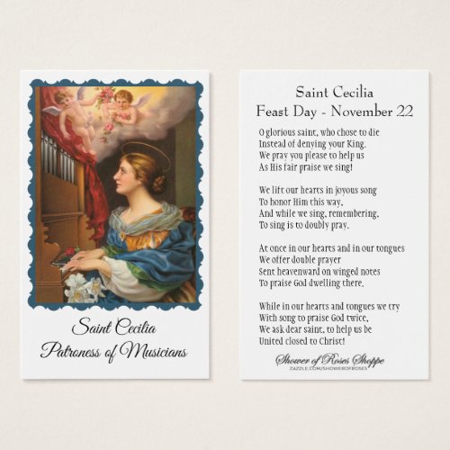 St Cecilia Patroness of Musicians _ Holy Card