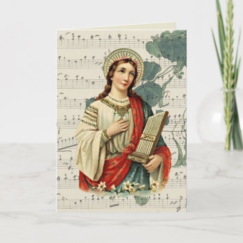 St Cecilia Patroness of Musicians Religious Card