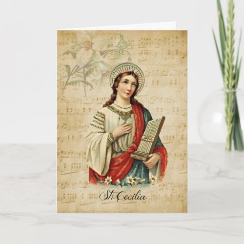St Cecilia Patroness of Musicians Religious Music Card