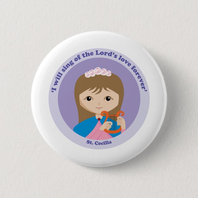 St. Cecilia Pinback Button (Front)