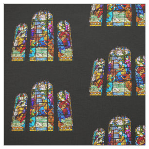 St. Cecilia Playing Organ Stained Glass Imitation Fabric