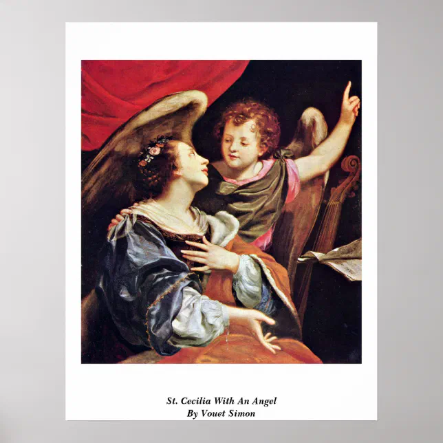 St. Cecilia With An Angel By Vouet Simon Poster | Zazzle