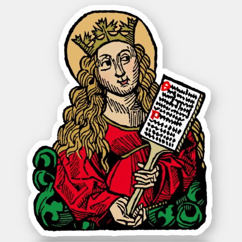 St Cecilia with Hymn Board Nuremberg 1_Up Sticker