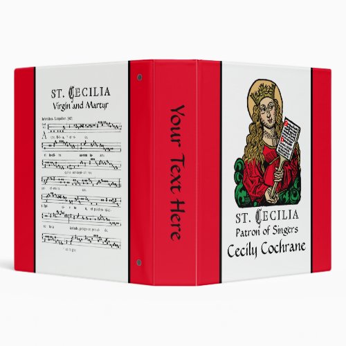 St Cecilia with Hymn Board Nuremberg 3 Ring Binder