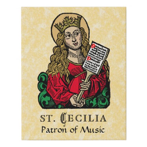 St Cecilia with Hymn Board Nuremberg Faux Canvas Print