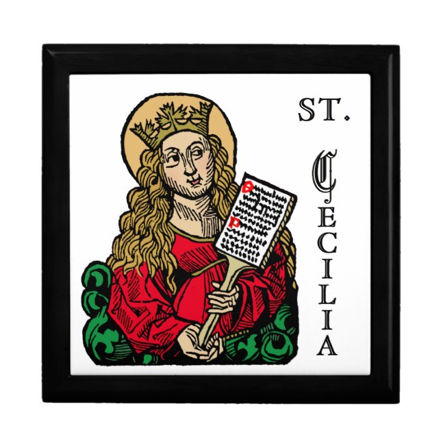 St. Cecilia with Hymn Board (Nuremberg) Gift Box (Front)