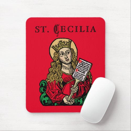 St Cecilia with Hymn Board Nuremberg Mouse Pad