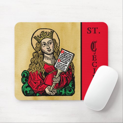 St Cecilia with Hymn Board Nuremberg Mouse Pad