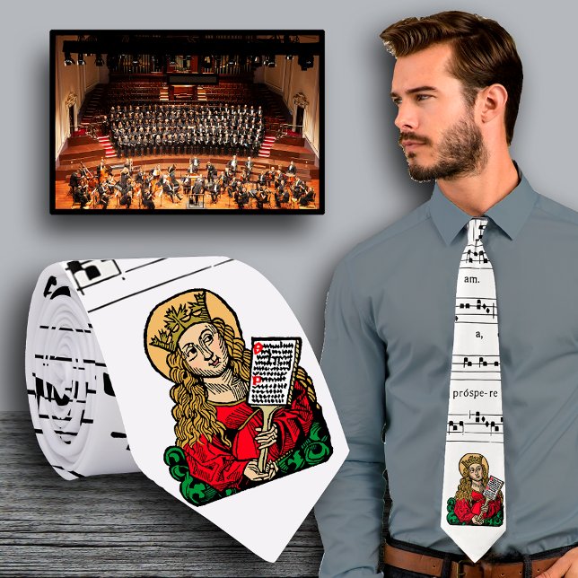 St. Cecilia with Hymn Board (Nuremberg) Neck Tie (Creator Uploaded)