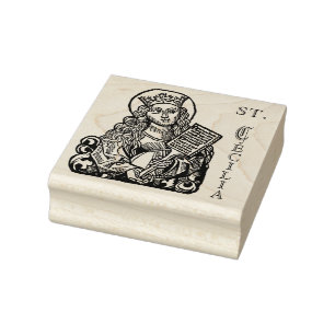 St. Cecilia with Hymn Board (Nuremberg) Rubber Stamp