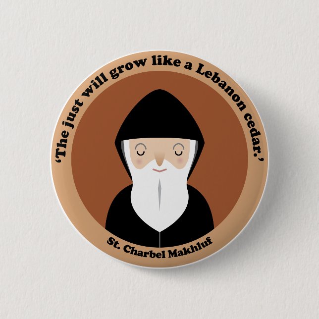 St. Charbel Makhluf Button (Front)