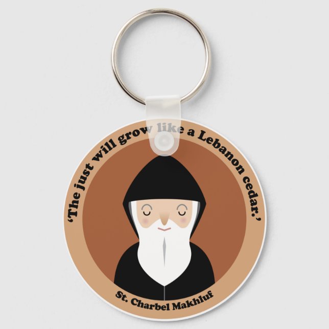 St. Charbel Makhluf Keychain (Front)