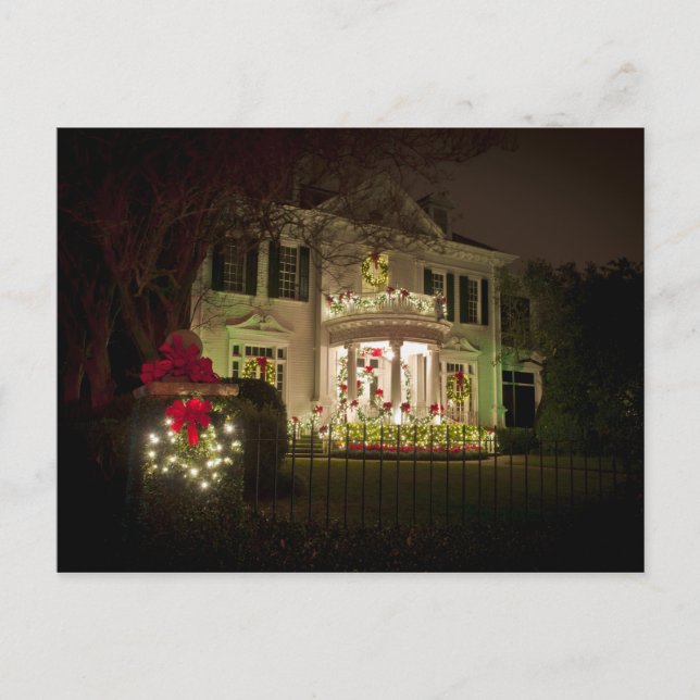 St Charles Avenue Holiday lights Postcard (Front)