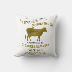 St Charles Illinois DAIRY COW MILK CREAM 1899 Throw Pillow