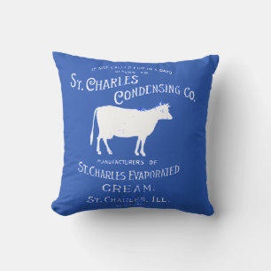 St Charles Illinois DAIRY COW MILK CREAM 1899 Throw Pillow