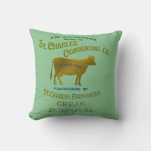 St Charles Illinois DAIRY COW MILK CREAM 1899 Throw Pillow