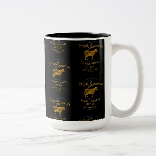 St Charles Illinois DAIRY COW MILK CREAM 1899 Two-Tone Coffee Mug (Right)