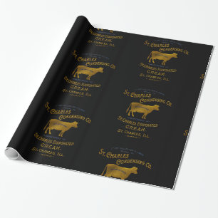 St Charles Illinois DAIRY COW MILK CREAM 1899 Wrapping Paper