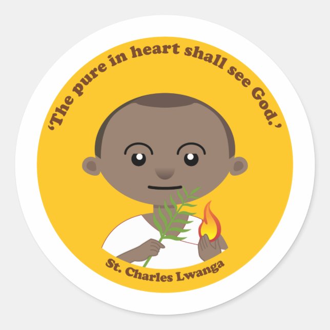 St. Charles Lwanga Classic Round Sticker (Front)