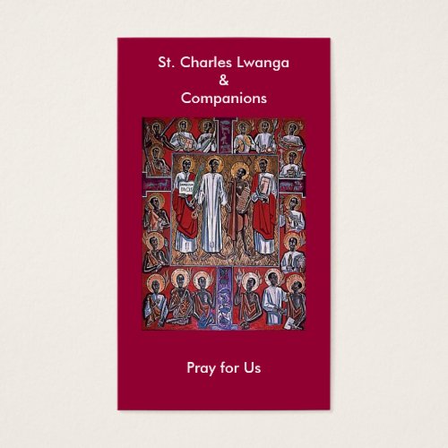 St Charles Lwanga  Companions Prayer Card