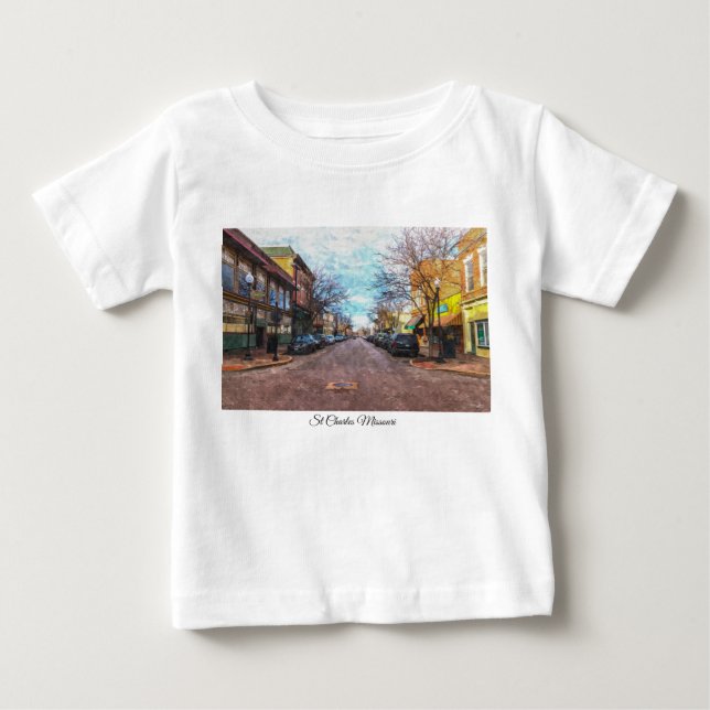 St Charles Main St Painterly Baby T-Shirt (Front)