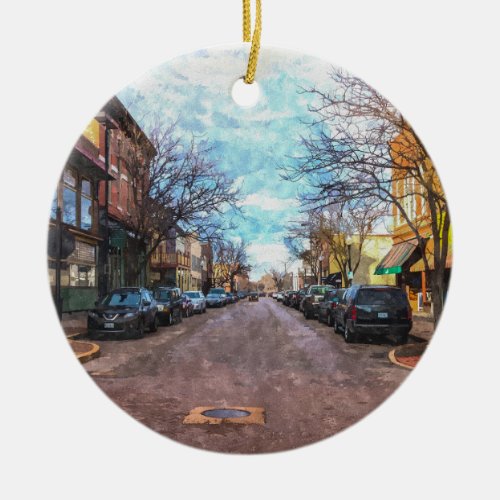 St Charles Main St Painterly Ceramic Ornament