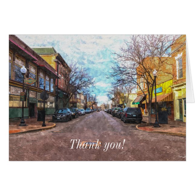 St Charles Main St Painterly Thank You Card (Front Horizontal)