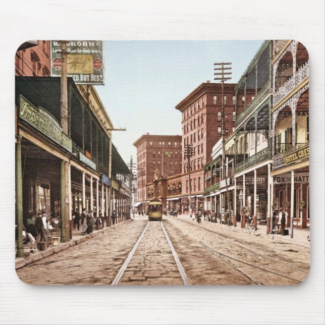 St. Charles Street New Orleans 1900 Mouse Pad (Front)