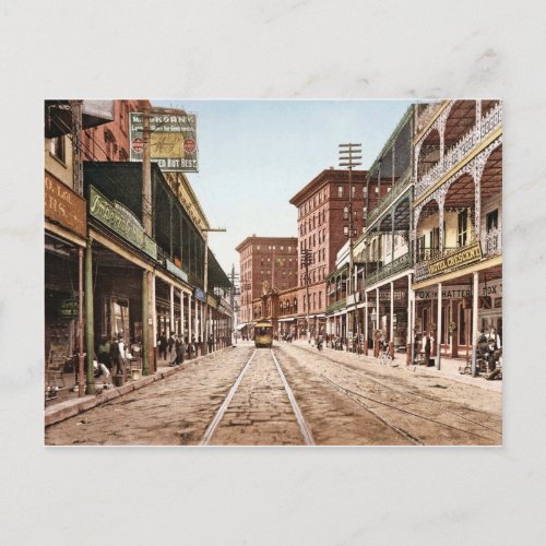 St Charles Street New Orleans Retro 1900 Postcard