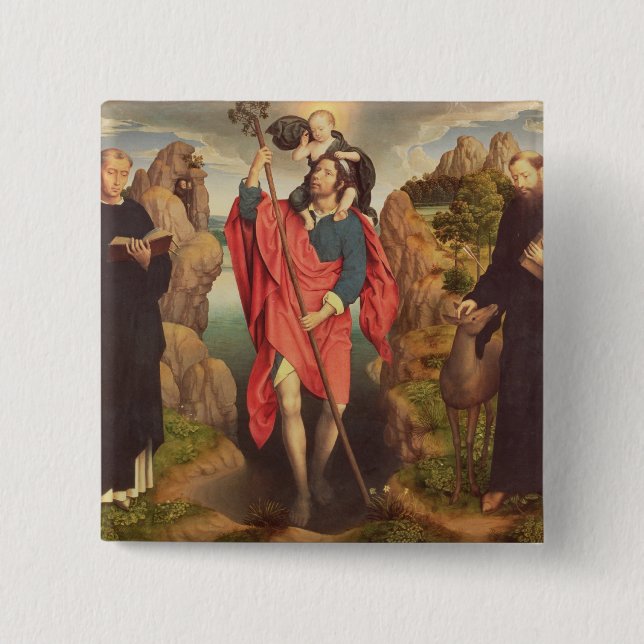 St. Christopher , 1484 Pinback Button (Front)