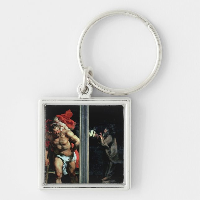 St. Christopher and the Hermit Keychain (Front)