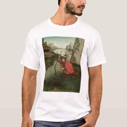 St Christopher Carrying the Christ Child T_Shirt