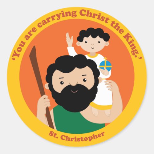 St Christopher Classic Round Sticker
