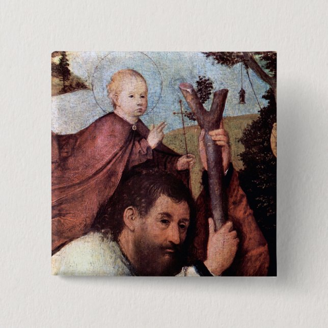 St. Christopher, detail 2 button (Front)