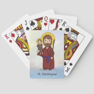 St. Christopher Feast Day Catholic Saint Poker Cards